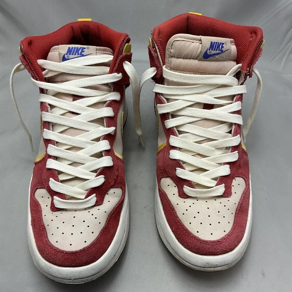 Nike Shoes Womens Size 8.5 Red Suede High Top Dunk Sneaker Cushioned DH3718-600 - Picture 2 of 8